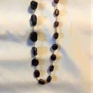 Vintage Brown Stone & Gold Necklace